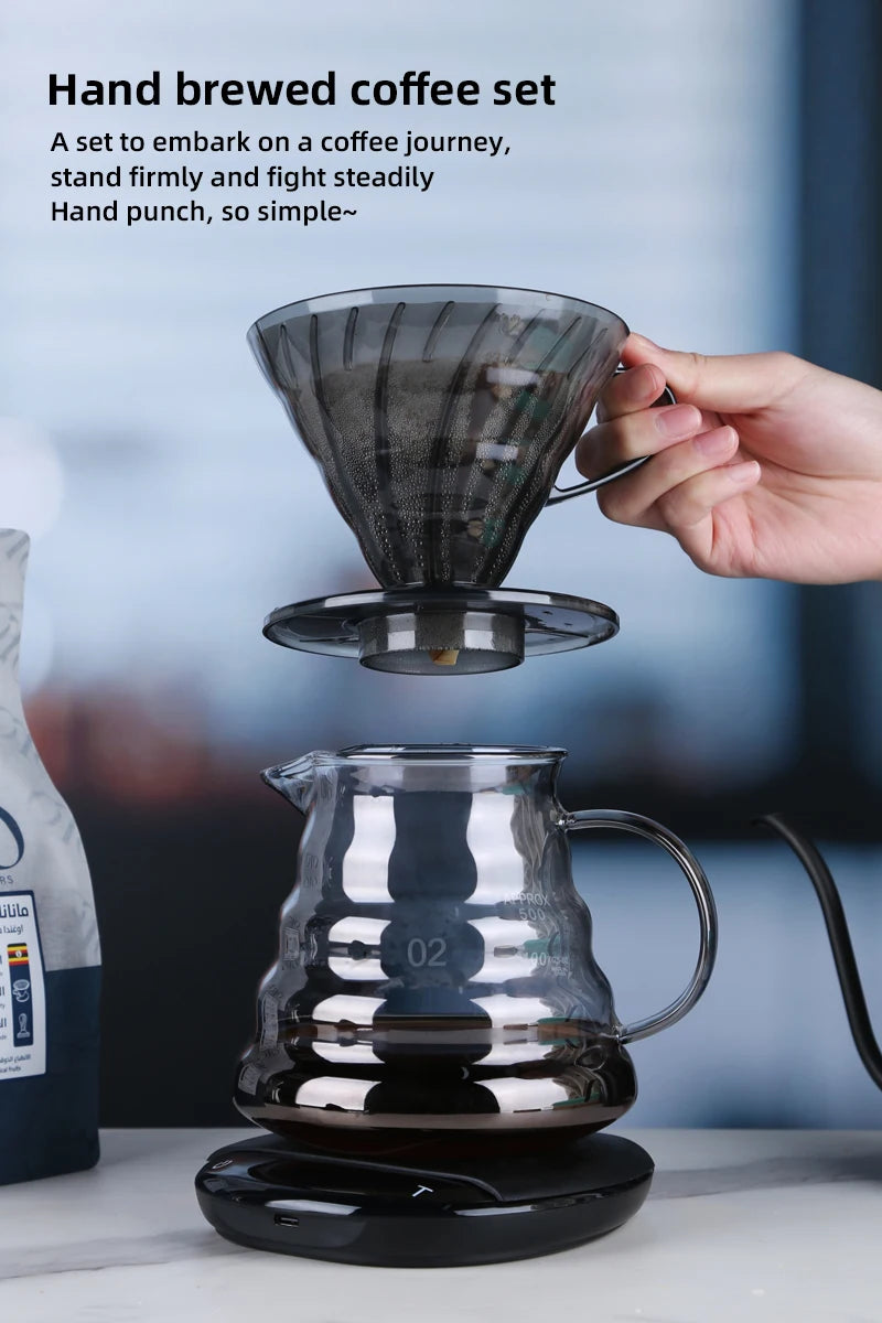 Black Cone Resin Coffee Dripper – Heat-Resistant Brewer (1–4 Cups)