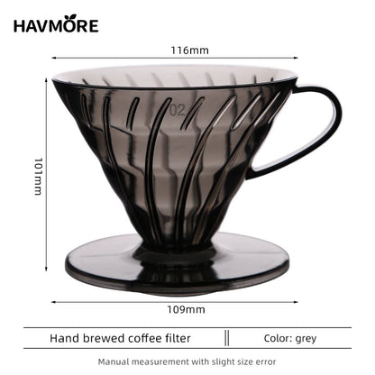 Black Cone Resin Coffee Dripper – Heat-Resistant Brewer (1–4 Cups)