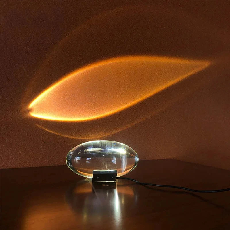 Crystal “Eye of the Sky” LED Table Lamp – Italian Designer Night Light