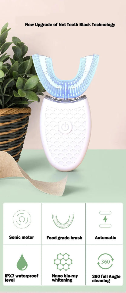 360° U-Type Sonic Toothbrush – Smart Automatic Electric Toothbrush