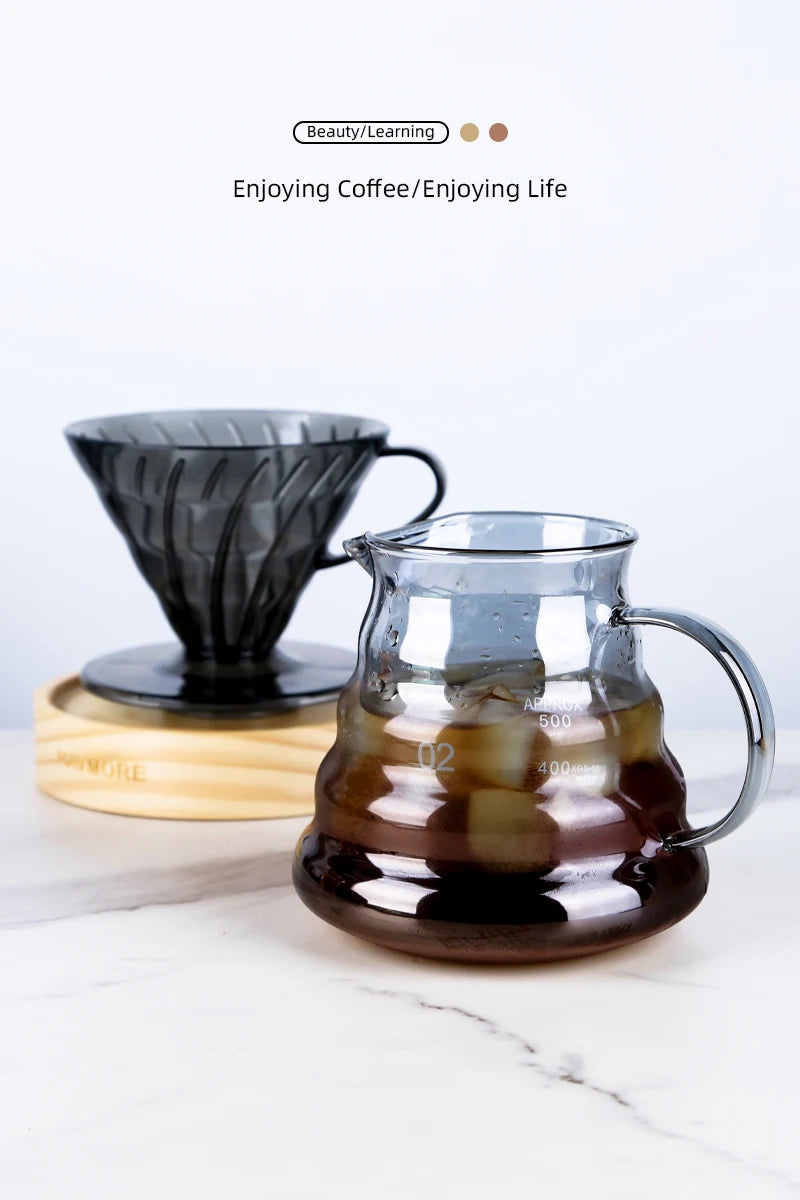 Black Cone Resin Coffee Dripper – Heat-Resistant Brewer (1–4 Cups)