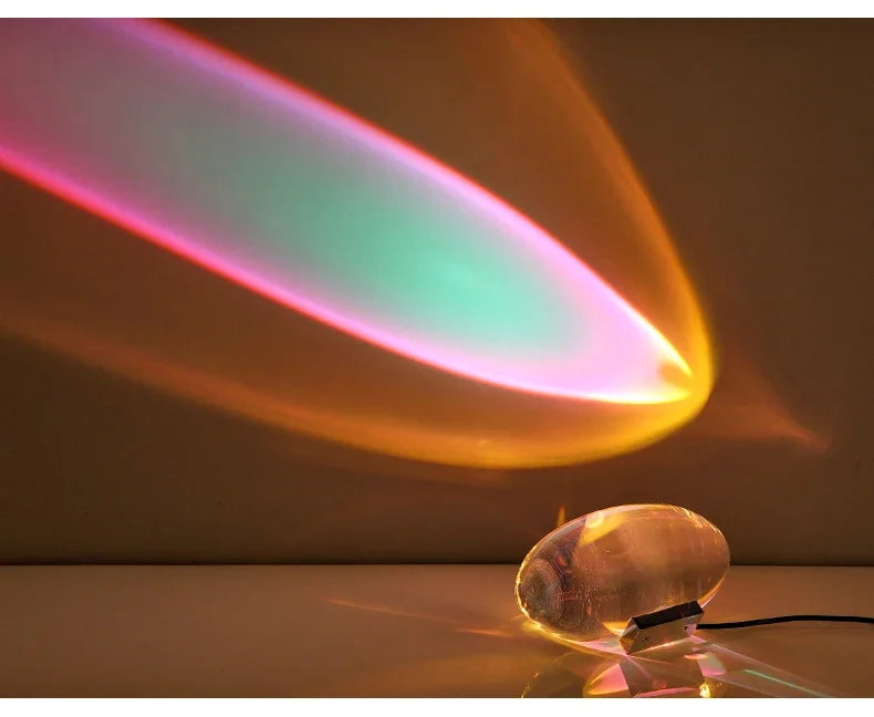 Crystal “Eye of the Sky” LED Table Lamp – Italian Designer Night Light