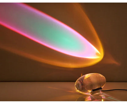 Crystal “Eye of the Sky” LED Table Lamp – Italian Designer Night Light