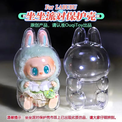 LABUBU V1 V2 transparent protective shell macaron standing protective cover