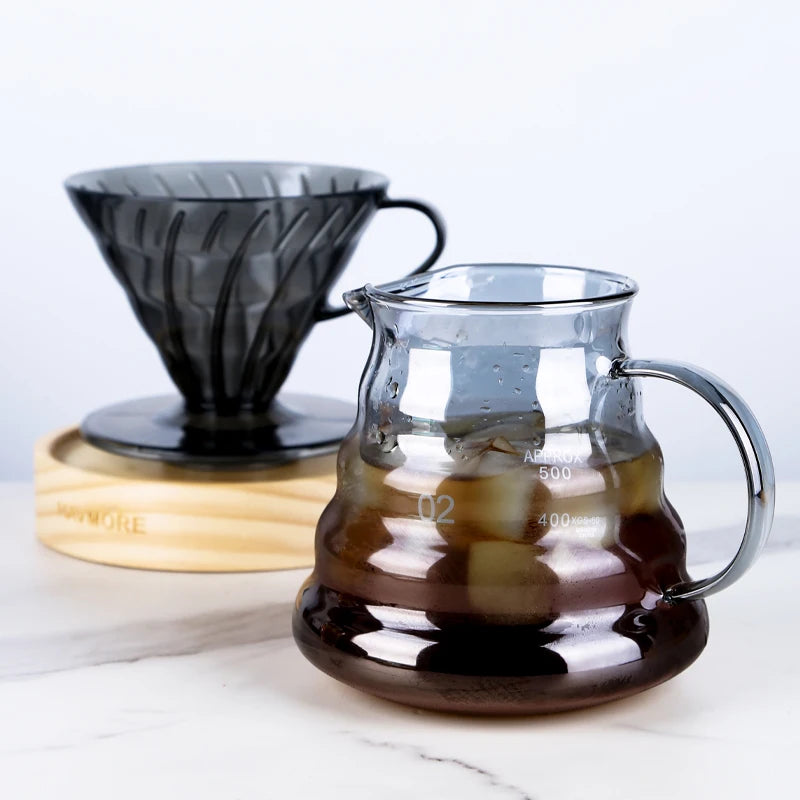 Black Cone Resin Coffee Dripper – Heat-Resistant Brewer (1–4 Cups)