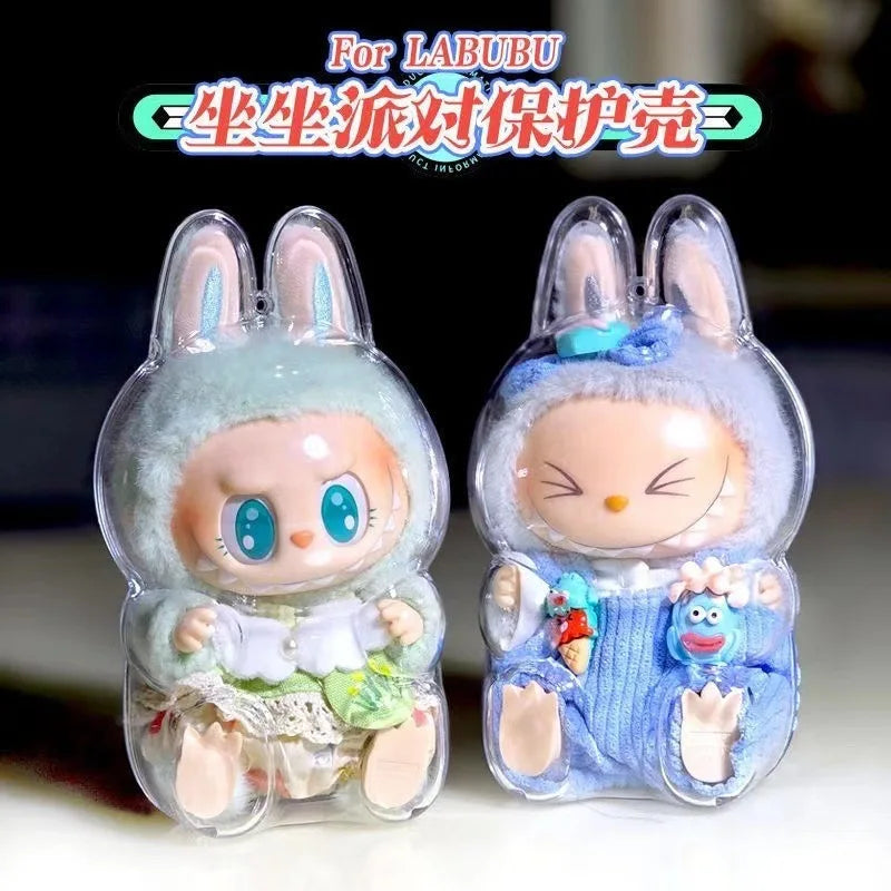 LABUBU V1 V2 transparent protective shell macaron standing protective cover