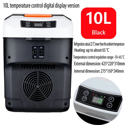 10L Portable Mini Fridge – Hot & Cold Car & Home Dual-Use with Digital Display