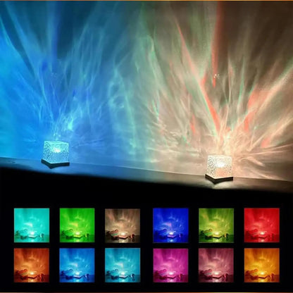 Aurora Glow Ocean Wave Projector – 16 Color LED Mood Lamp