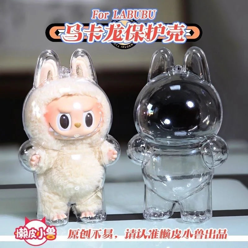 LABUBU V1 V2 transparent protective shell macaron standing protective cover