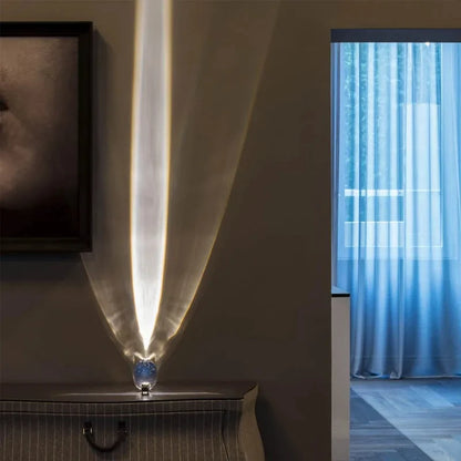 Crystal “Eye of the Sky” LED Table Lamp – Italian Designer Night Light