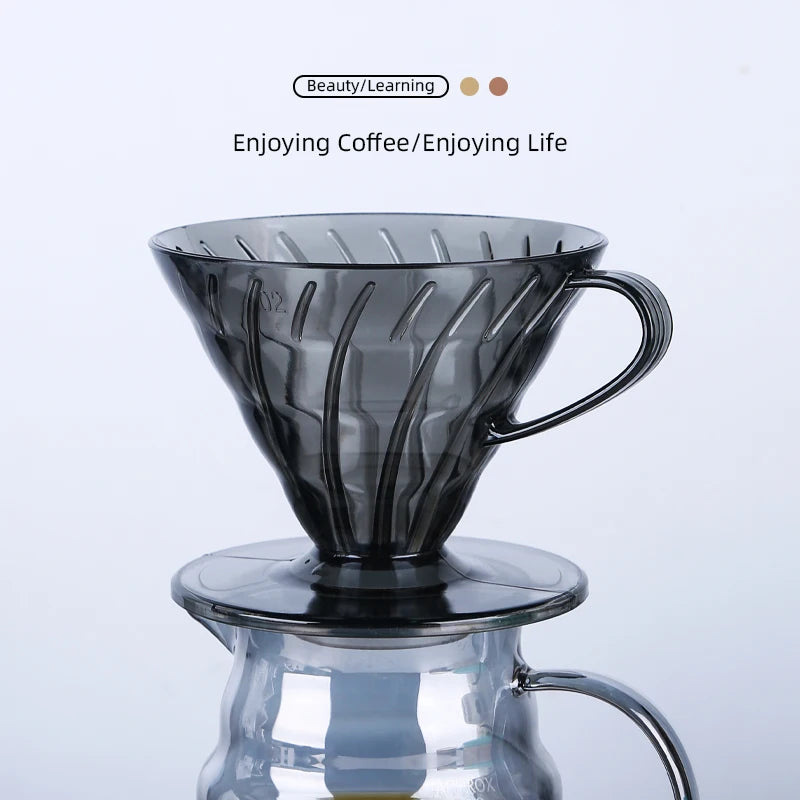 Black Cone Resin Coffee Dripper – Heat-Resistant Brewer (1–4 Cups)