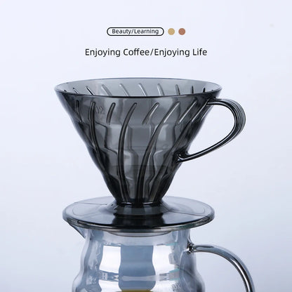 Black Cone Resin Coffee Dripper – Heat-Resistant Brewer (1–4 Cups)
