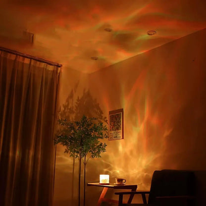 Aurora Glow Ocean Wave Projector – 16 Color LED Mood Lamp