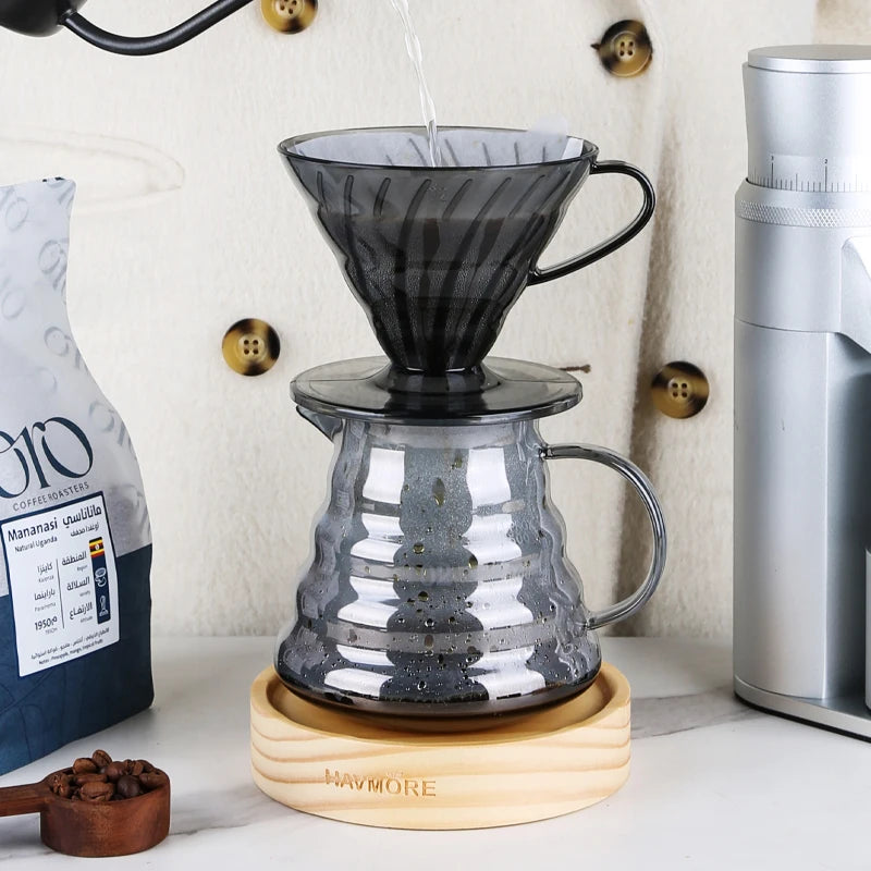 Black Cone Resin Coffee Dripper – Heat-Resistant Brewer (1–4 Cups)