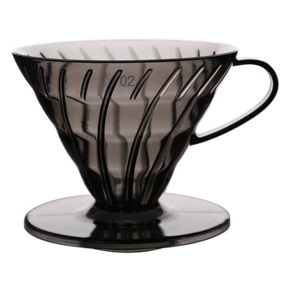 Black Cone Resin Coffee Dripper – Heat-Resistant Brewer (1–4 Cups)