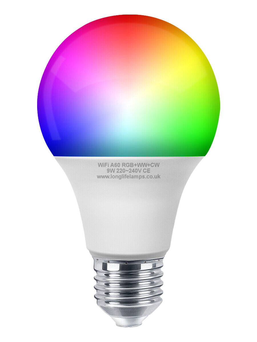 Smart WiFi RGB LED Light Bulb - Compatible with iOS, Android, Alexa & Google Home