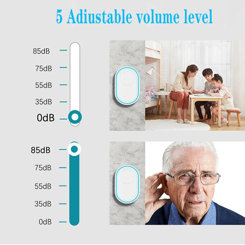 Wireless Doorbell Tuya App Intelligent Home Welcome Doorbell Waterproof Button LED Light 433Mhz Security Alarm Smart Doorbell
