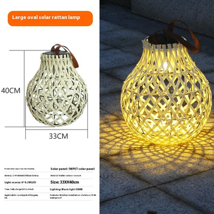 Illuminate Your Outdoors with Waterproof Solar Lanterns - High Brightness Bamboo Weave Hanging Table Lamp Decor