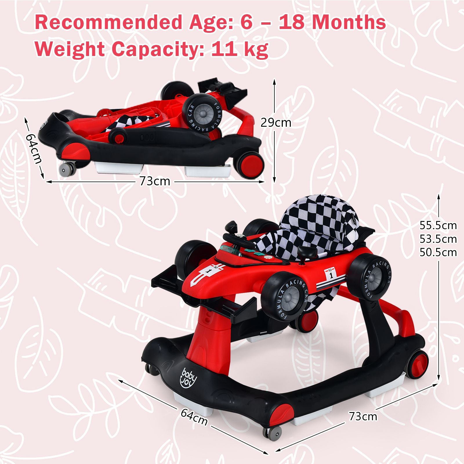 Versatile 4-in-1 Baby Push Walker - Adjustable Height & Speed for Growing Tots!