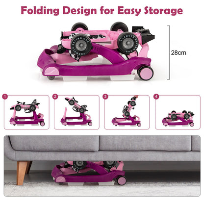 Versatile 4-in-1 Baby Push Walker - Adjustable Height & Speed for Growing Tots!