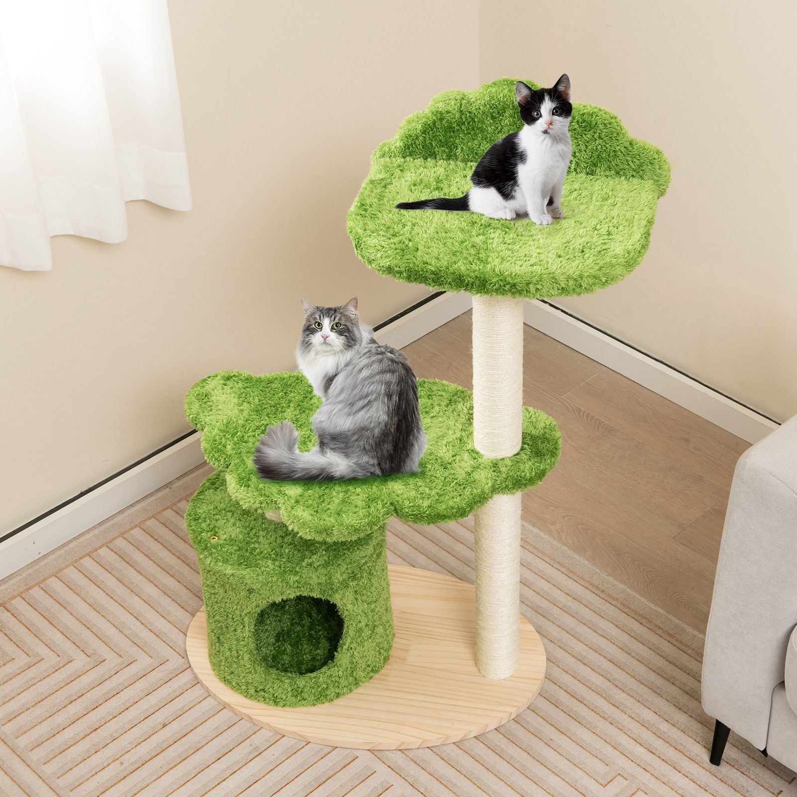 Charming 97 Cm Cat Tree with Durable Sisal Scratching Posts - Perfect for Play and Relaxation!
