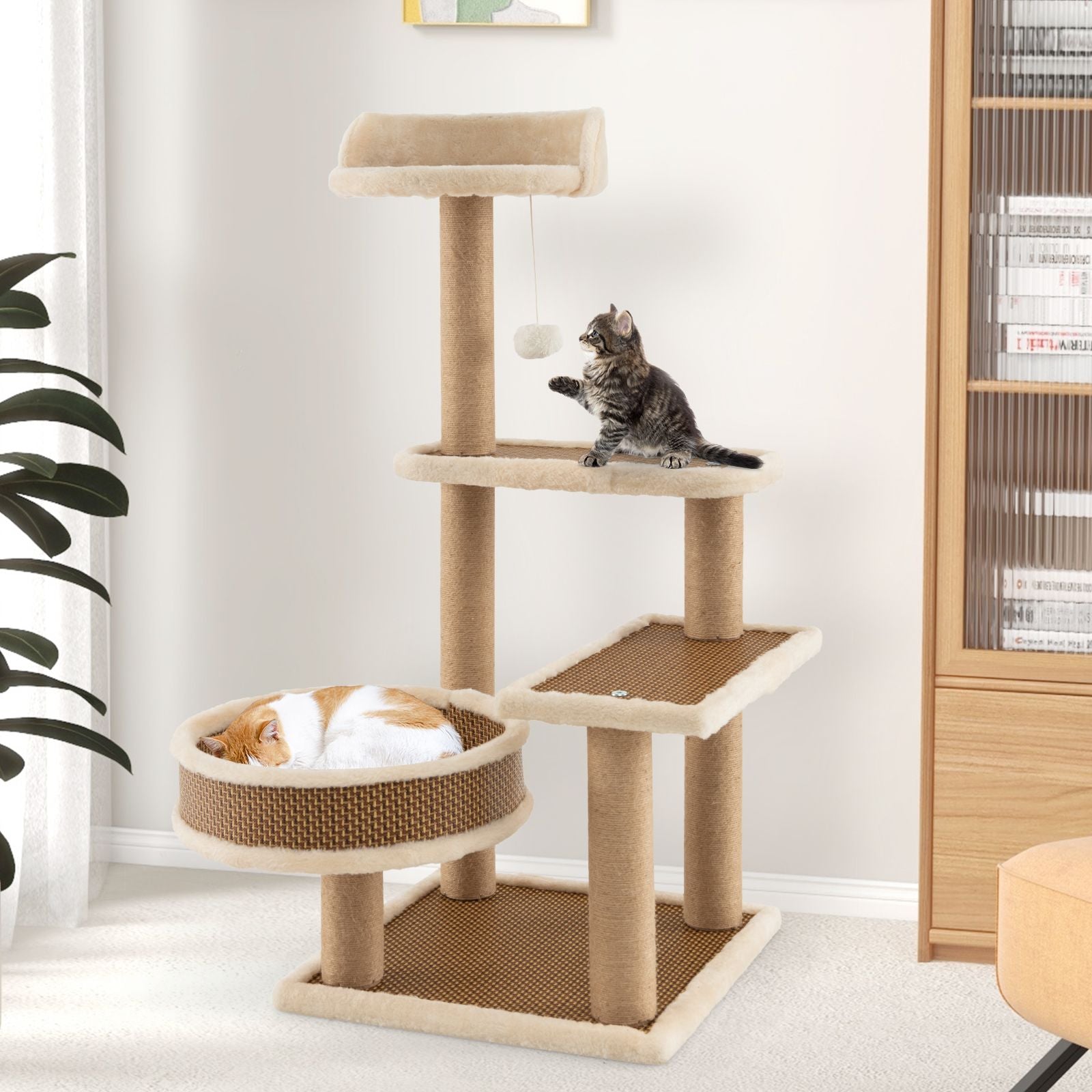 Deluxe 90 Cm Multi-Level Cat Tree Tower with Scratching Posts - Perfect Playground for Your Feline Friend!