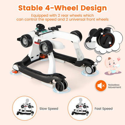 Versatile 4-in-1 Baby Push Walker - Adjustable Height & Speed for Growing Tots!