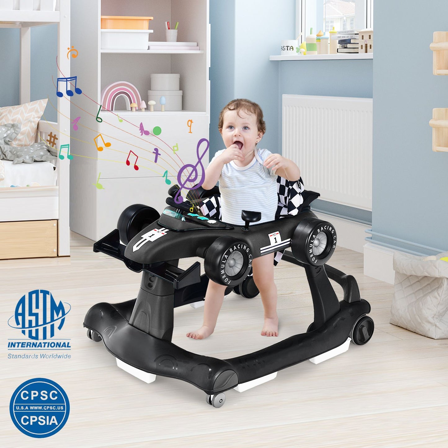 Versatile 4-in-1 Baby Push Walker - Adjustable Height & Speed for Growing Tots!