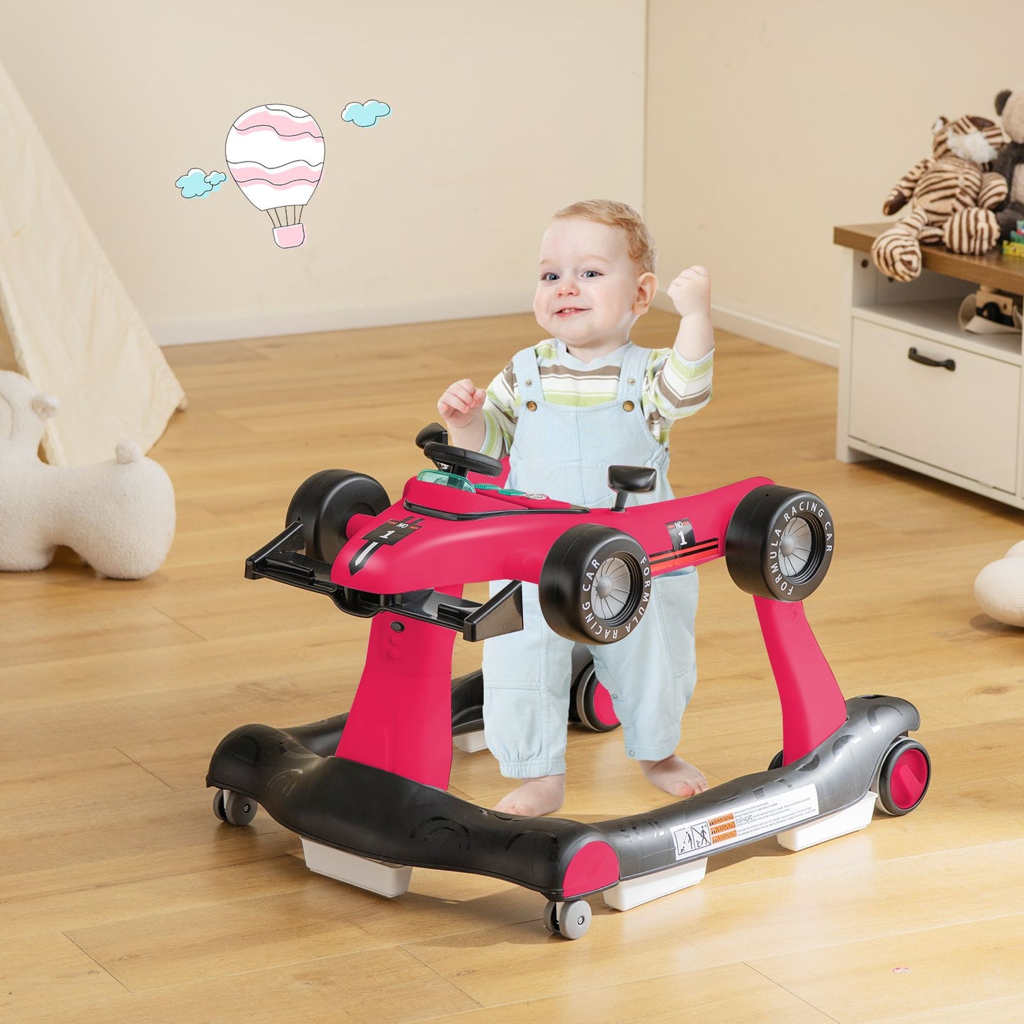 Versatile 4-in-1 Baby Push Walker - Adjustable Height & Speed for Growing Tots!