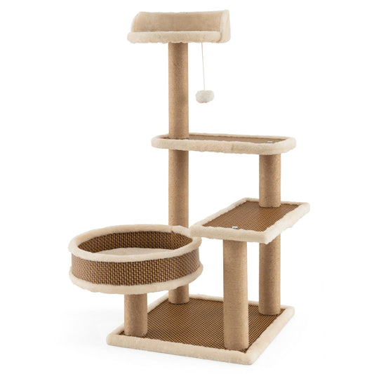 Deluxe 90 Cm Multi-Level Cat Tree Tower with Scratching Posts - Perfect Playground for Your Feline Friend!