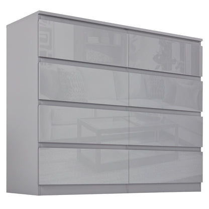 High Gloss Chest of Drawers Bedside Cabinet Tall Wide Storage Bedroom Furniture