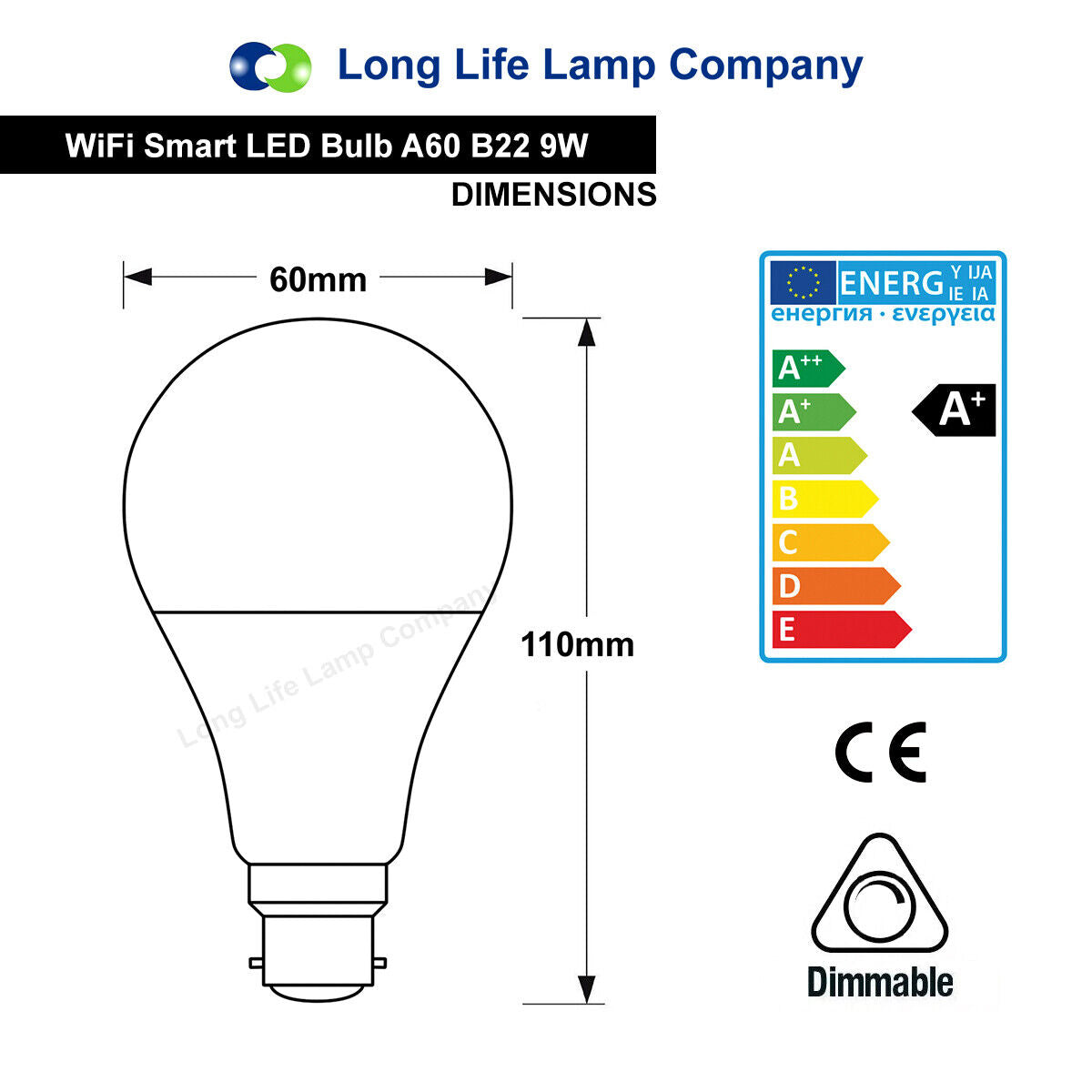 Smart WiFi RGB LED Light Bulb - Compatible with iOS, Android, Alexa & Google Home