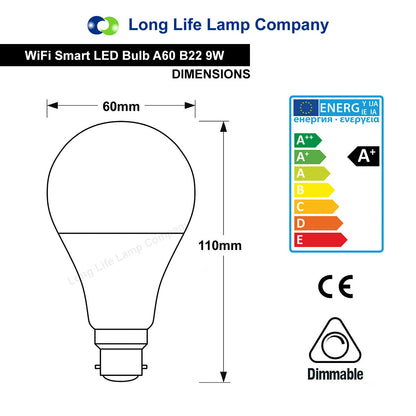 Smart WiFi RGB LED Light Bulb - Compatible with iOS, Android, Alexa & Google Home
