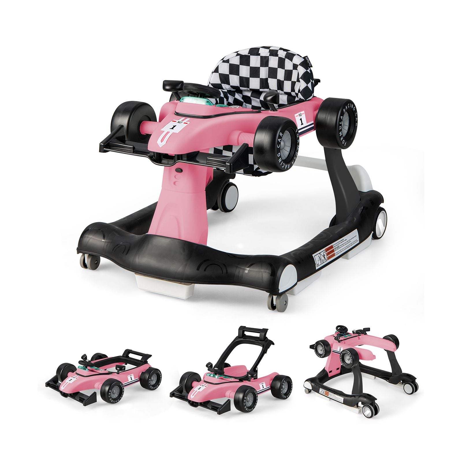 Versatile 4-in-1 Baby Push Walker - Adjustable Height & Speed for Growing Tots!