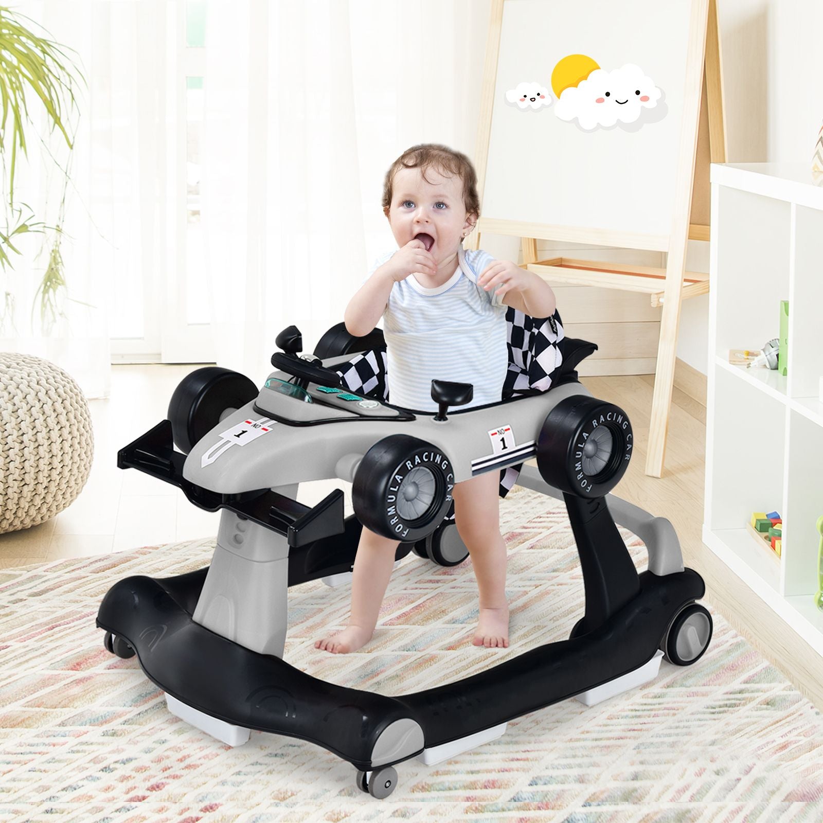 Versatile 4-in-1 Baby Push Walker - Adjustable Height & Speed for Growing Tots!