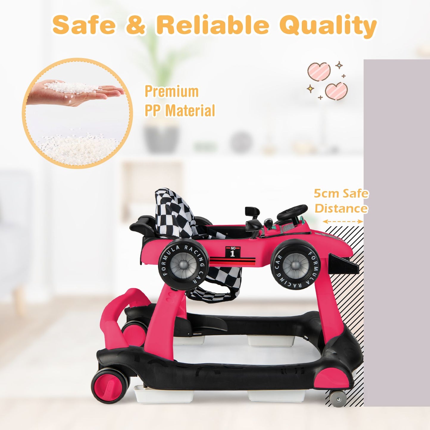 Versatile 4-in-1 Baby Push Walker - Adjustable Height & Speed for Growing Tots!